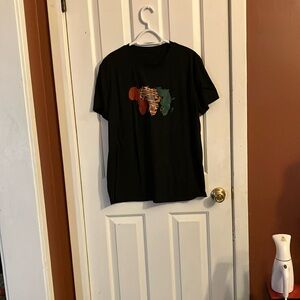 Black T-Shirt with Africa Map Design